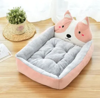 Washable Teddy cartoon dog bed mat for large dogs, available in XL size for golden retrievers, with removable cover