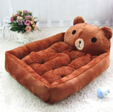 Washable Teddy cartoon dog bed mat for large dogs, available in XL size for golden retrievers, with removable cover