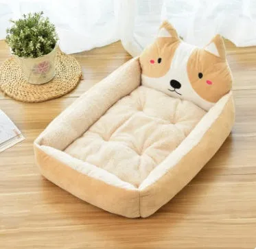 Washable Teddy cartoon dog bed mat for large dogs, available in XL size for golden retrievers, with removable cover