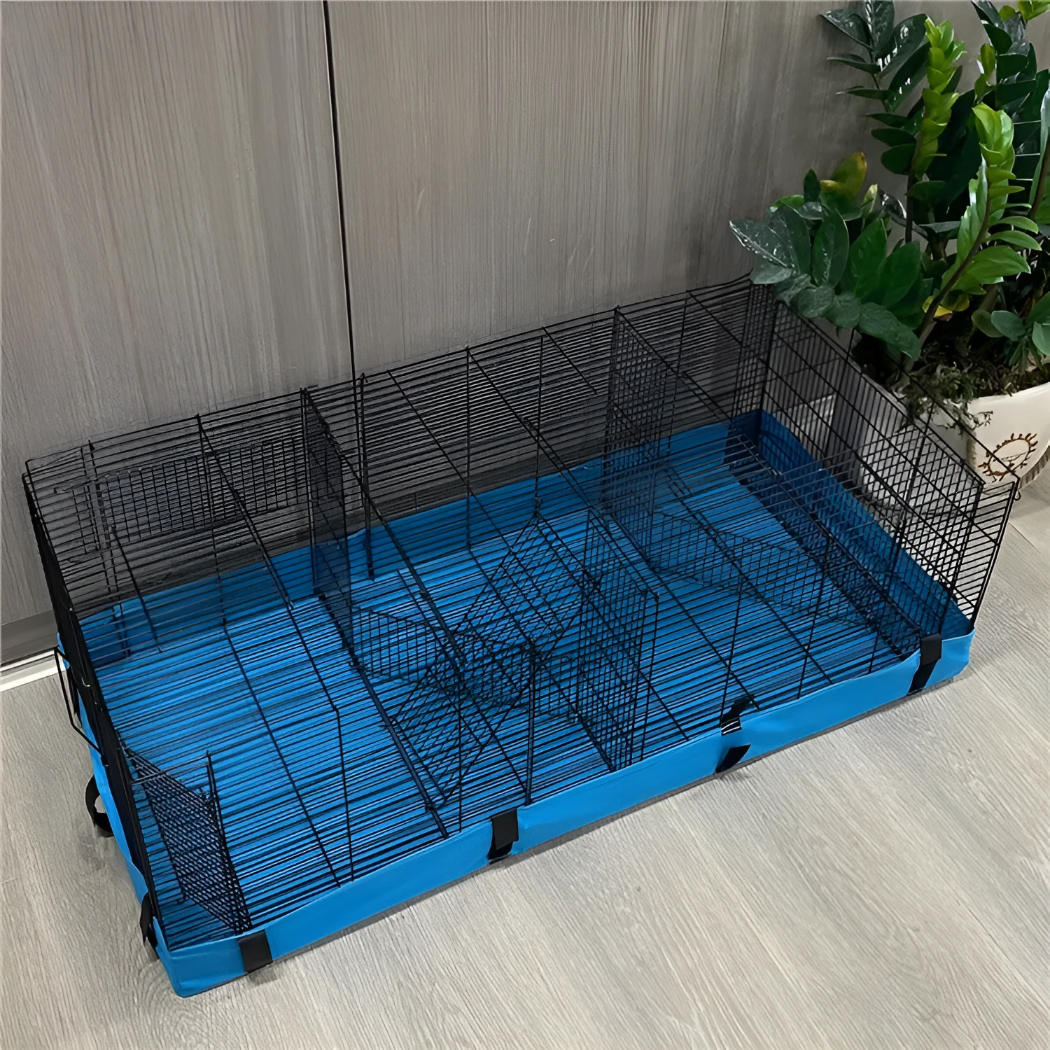 Blue 600D PVC waterproof cage chassis cover for hamster Dutch pig cage measuring 119x61x9.5cm