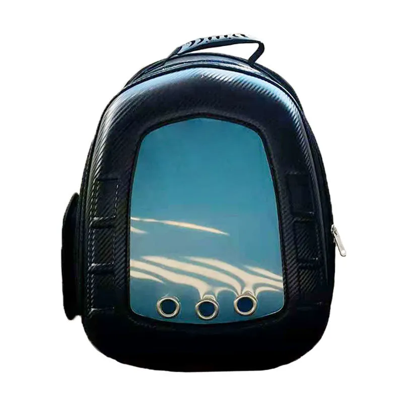 Yellow pet capsule backpack for cats and small dogs, 35x24x40cm, with transparent front dome
