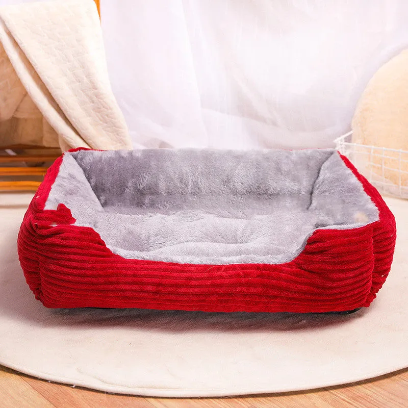 Plush cloth dog bed pet nest for small to large dogs, available in sizes 45cm to 90cm, grey colour