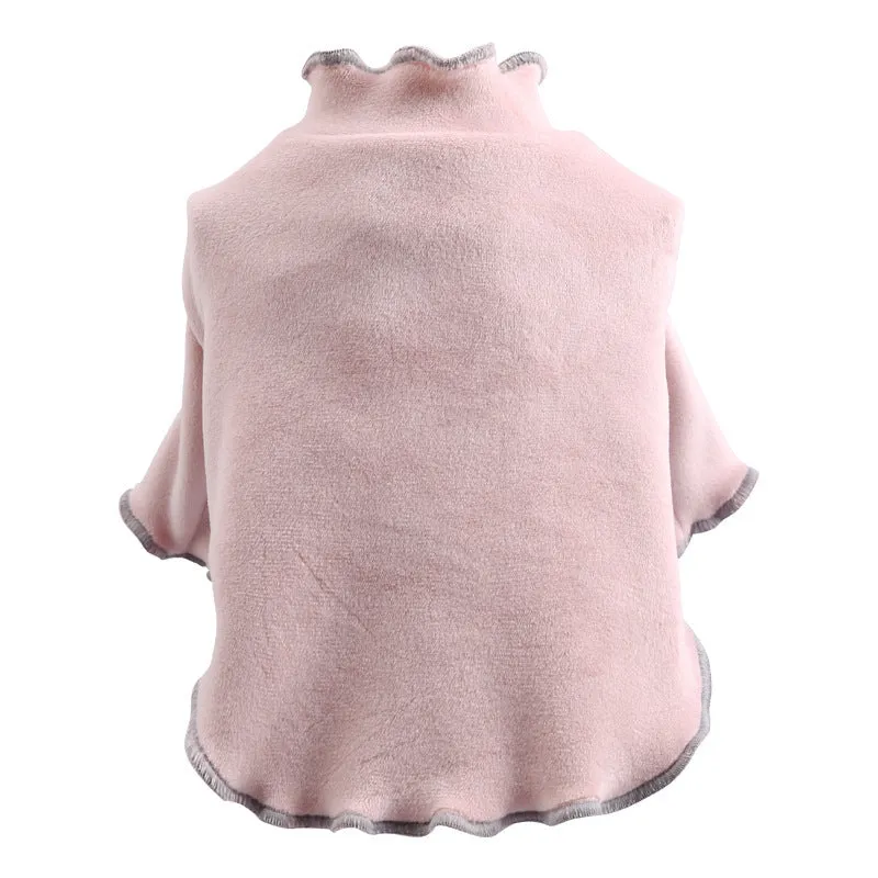 Khaki polyester trench coat for dogs on a neutral background showcasing front view and button closure