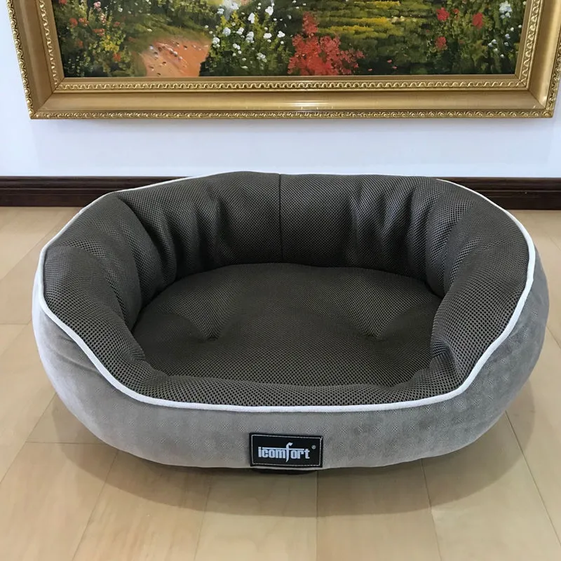 Summer cool pet kennel in grey purple with small mesh, suitable for small to large dogs and cats