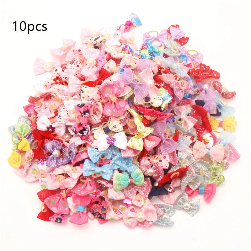 10-piece polyester bow headband set for small pets size 0 general gender