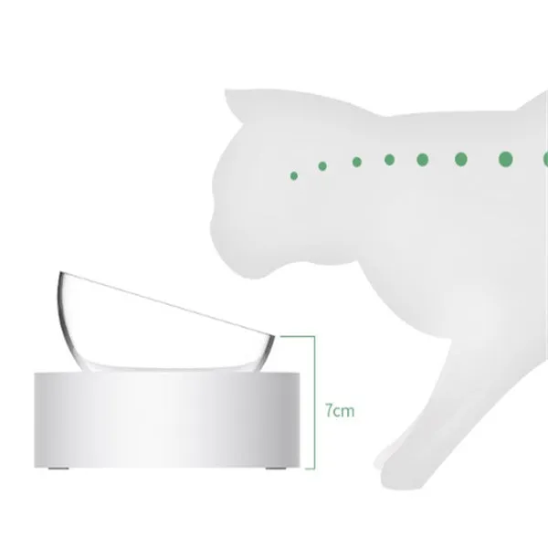 15° adjustable cat bowl set single and double food bowl PC ABS plastic anti-overfill design