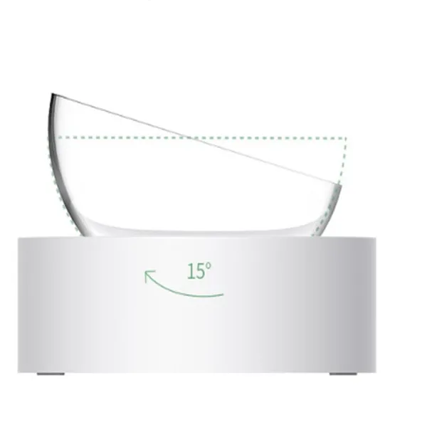 15° adjustable cat bowl set single and double food bowl PC ABS plastic anti-overfill design