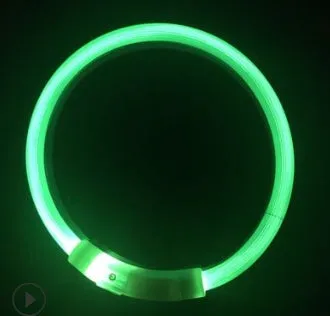 USB rechargeable LED dog collar with three flash modes for small and large dogs
