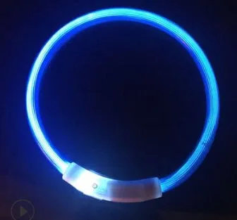 USB rechargeable LED dog collar with three flash modes for small and large dogs