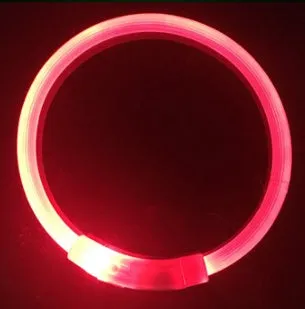 USB rechargeable LED dog collar with three flash modes for small and large dogs