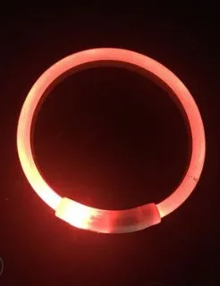 USB rechargeable LED dog collar with three flash modes for small and large dogs
