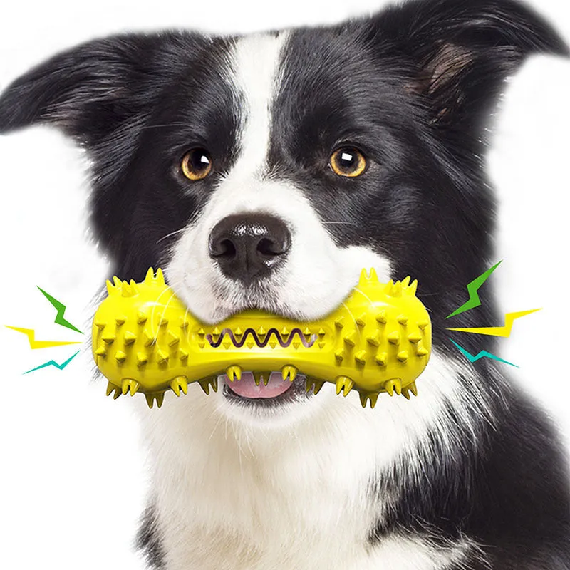 Dog corn molar stick chew toy with suction cup base in plastic, 111x56mm, 120g, green and yellow style