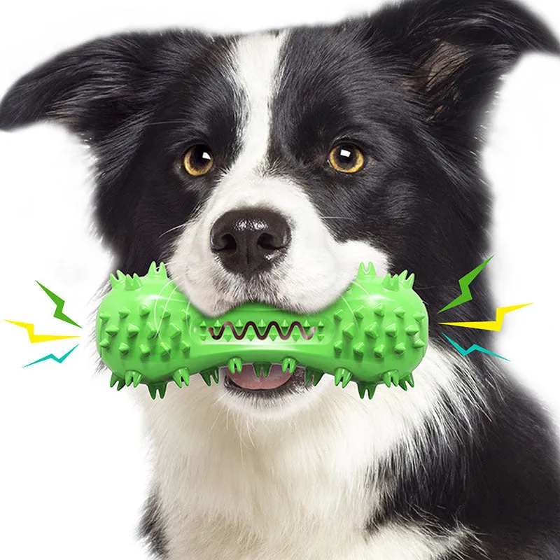 Dog corn molar stick chew toy with suction cup base in plastic, 111x56mm, 120g, green and yellow style