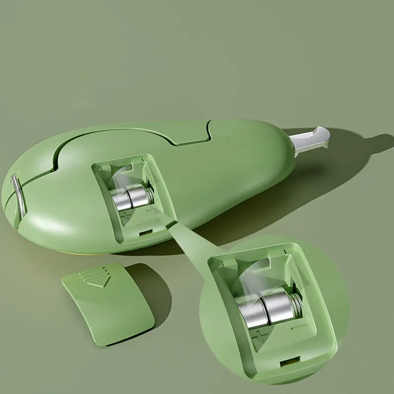 Green pet nail clipper with LED light on, safety guard, and stainless steel blades for small dogs and cats.