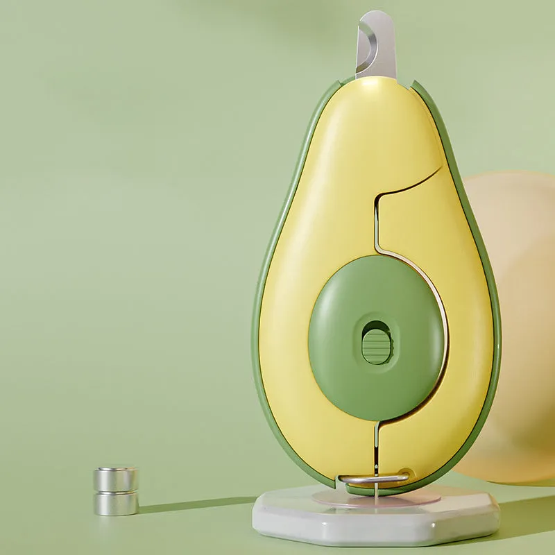 Green pet nail clipper with LED light on, safety guard, and stainless steel blades for small dogs and cats.