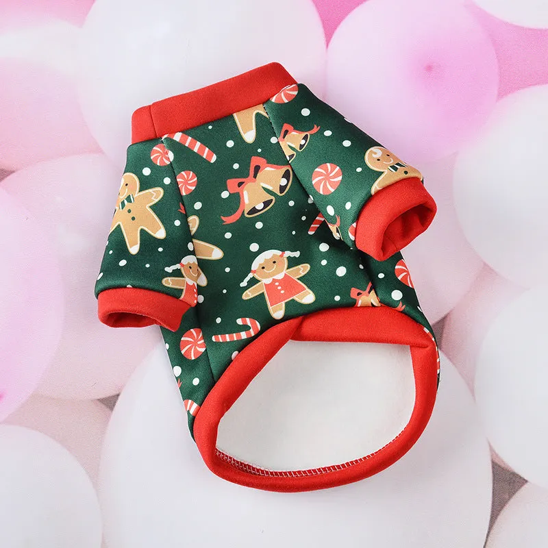 Red snowman print mesh Christmas dog vest for small to large dogs on white background