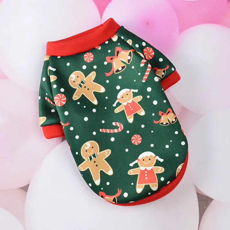 Red snowman print mesh Christmas dog vest for small to large dogs on white background