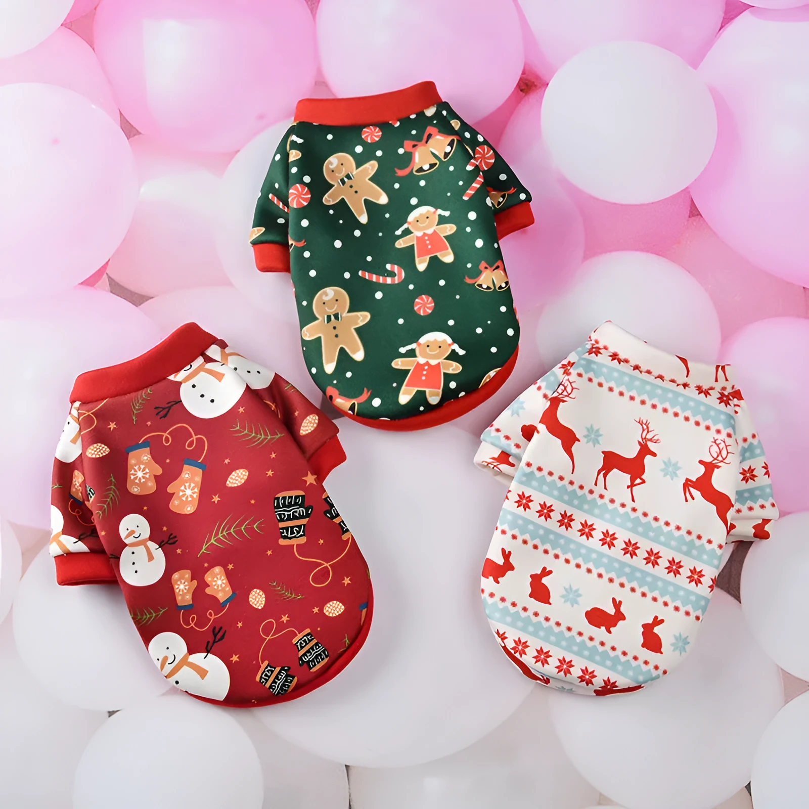Red snowman print mesh Christmas dog vest for small to large dogs on white background