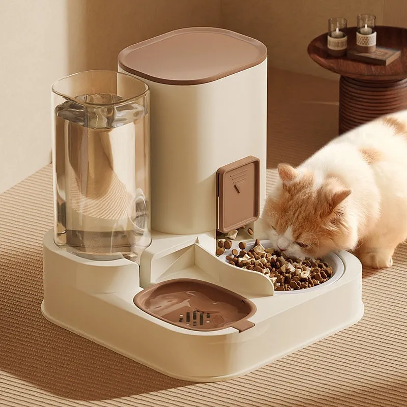 Automatic pet feeder for dogs and cats with anti-black chin bowl in grass green