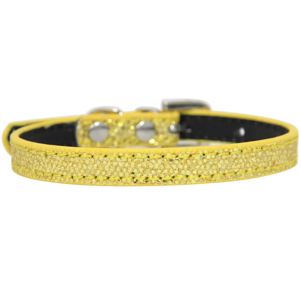 PU pet scratching collar anti-bite cat dog necklace adjustable protection cone in gold colour