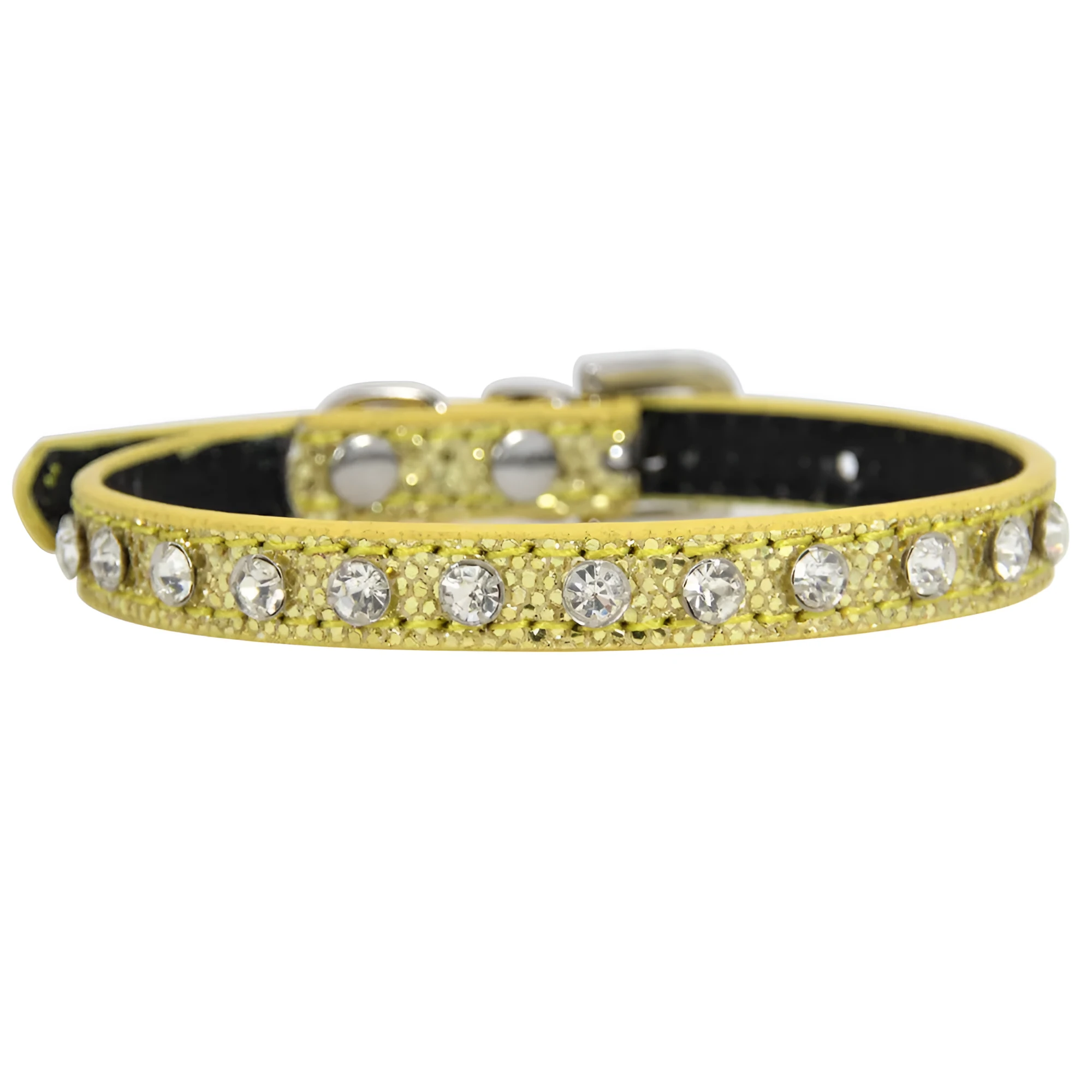 PU pet scratching collar anti-bite cat dog necklace adjustable protection cone in gold colour