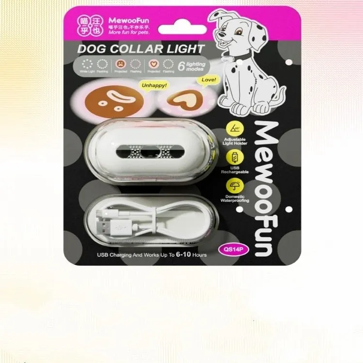 Pet luminous collar hanging lamp ring in four colour variants for small pet visibility