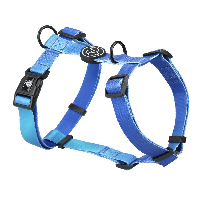 Gradient colour polyester dog harness chest strap in small, medium, large sizes