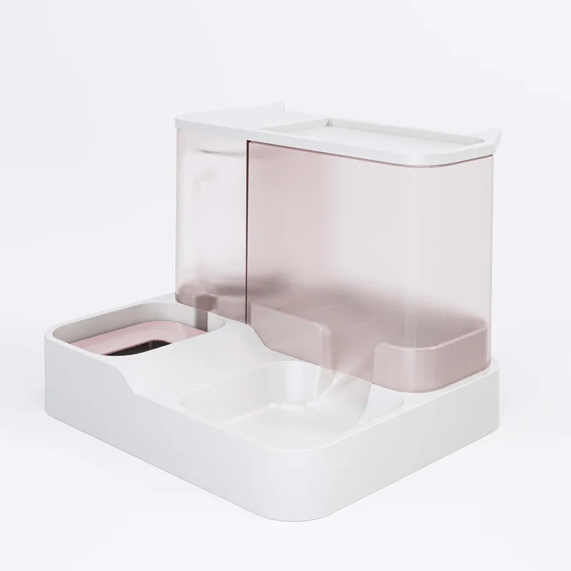 Cat automatic feeder water dispenser plastic large capacity grey blue pink