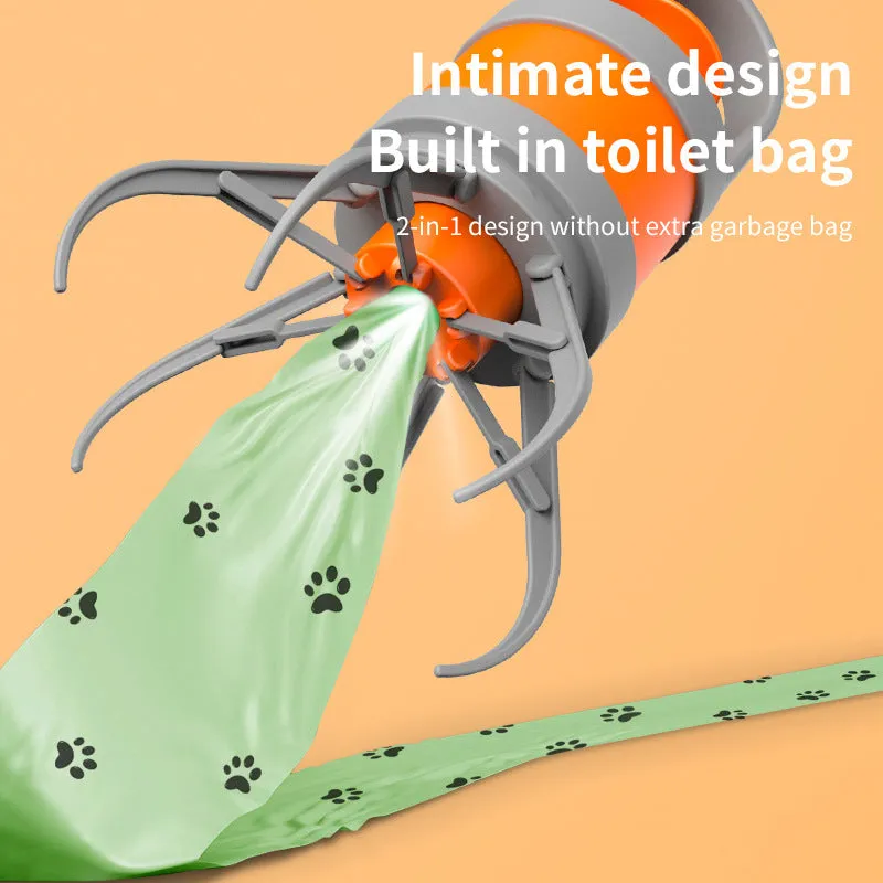 Portable plastic dog toilet holder with garbage bag roll for pet waste disposal
