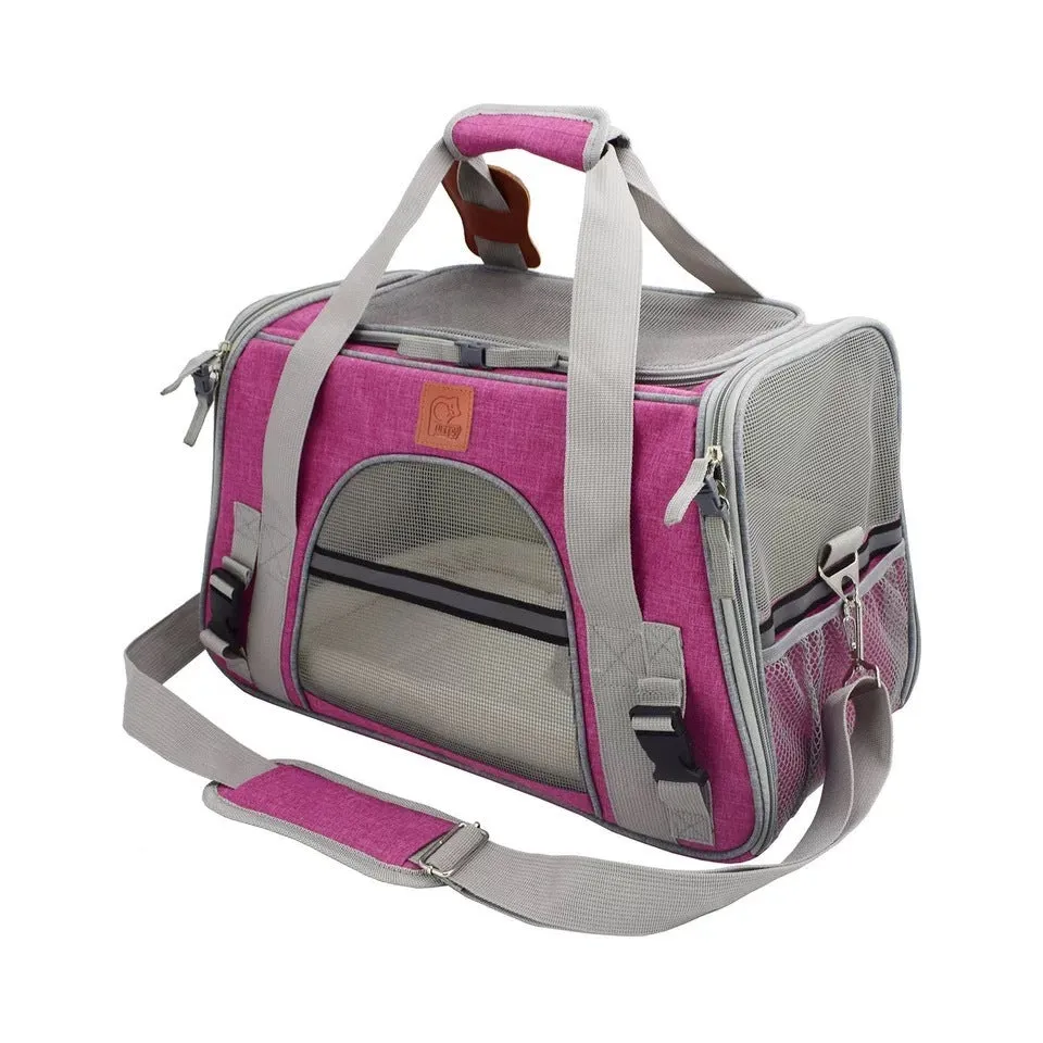 Non-woven cat bag space bag with ID pocket in dark grey upgrade, 45x25x28cm size