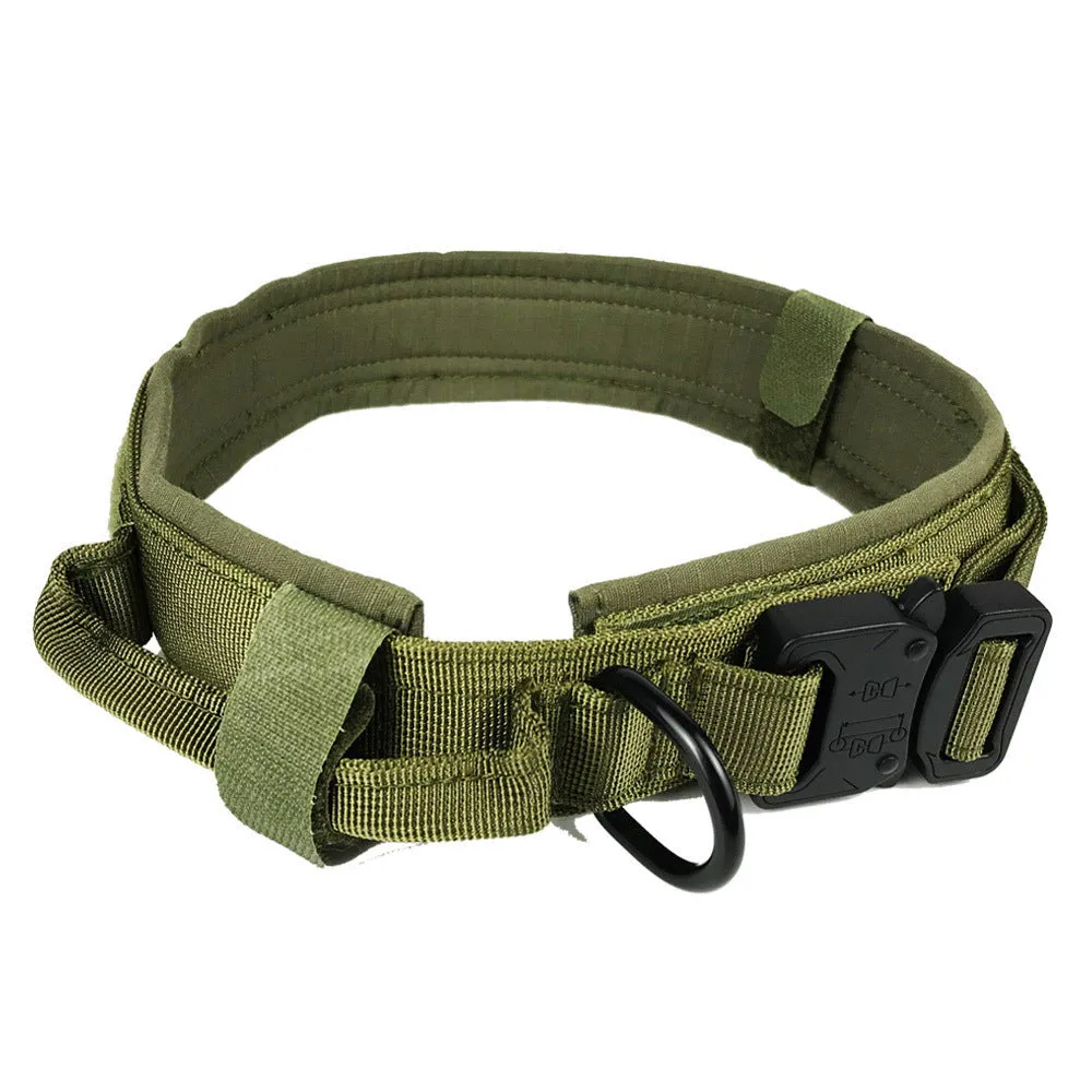 Tactical 600d nylon dog collar for large dogs in black