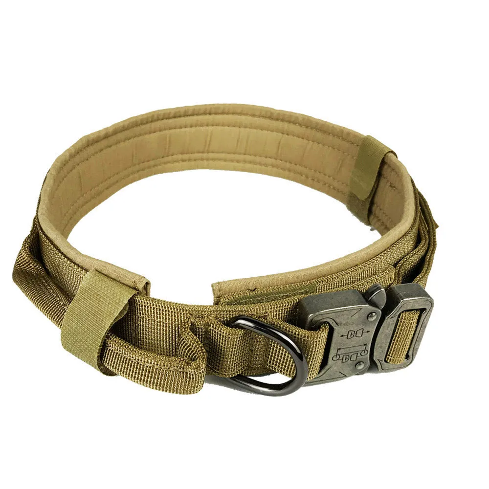 Tactical 600d nylon dog collar for large dogs in black