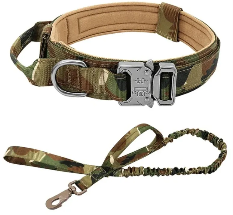 Tactical 600d nylon dog collar for large dogs in black