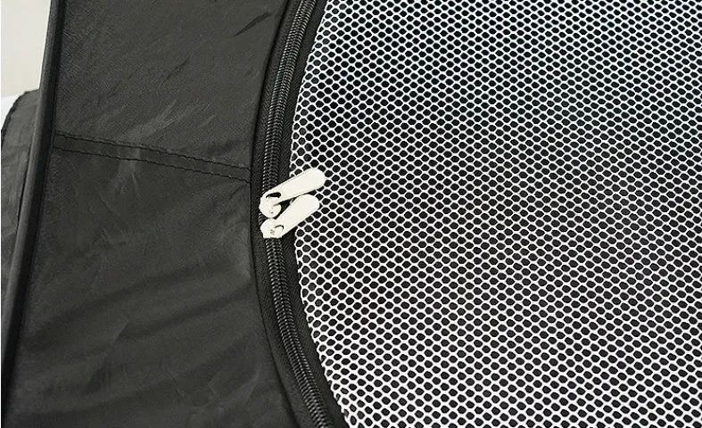 Grey foldable 30cm cat tunnel made of polyester, shown with a tent section and tunnel opening for indoor play