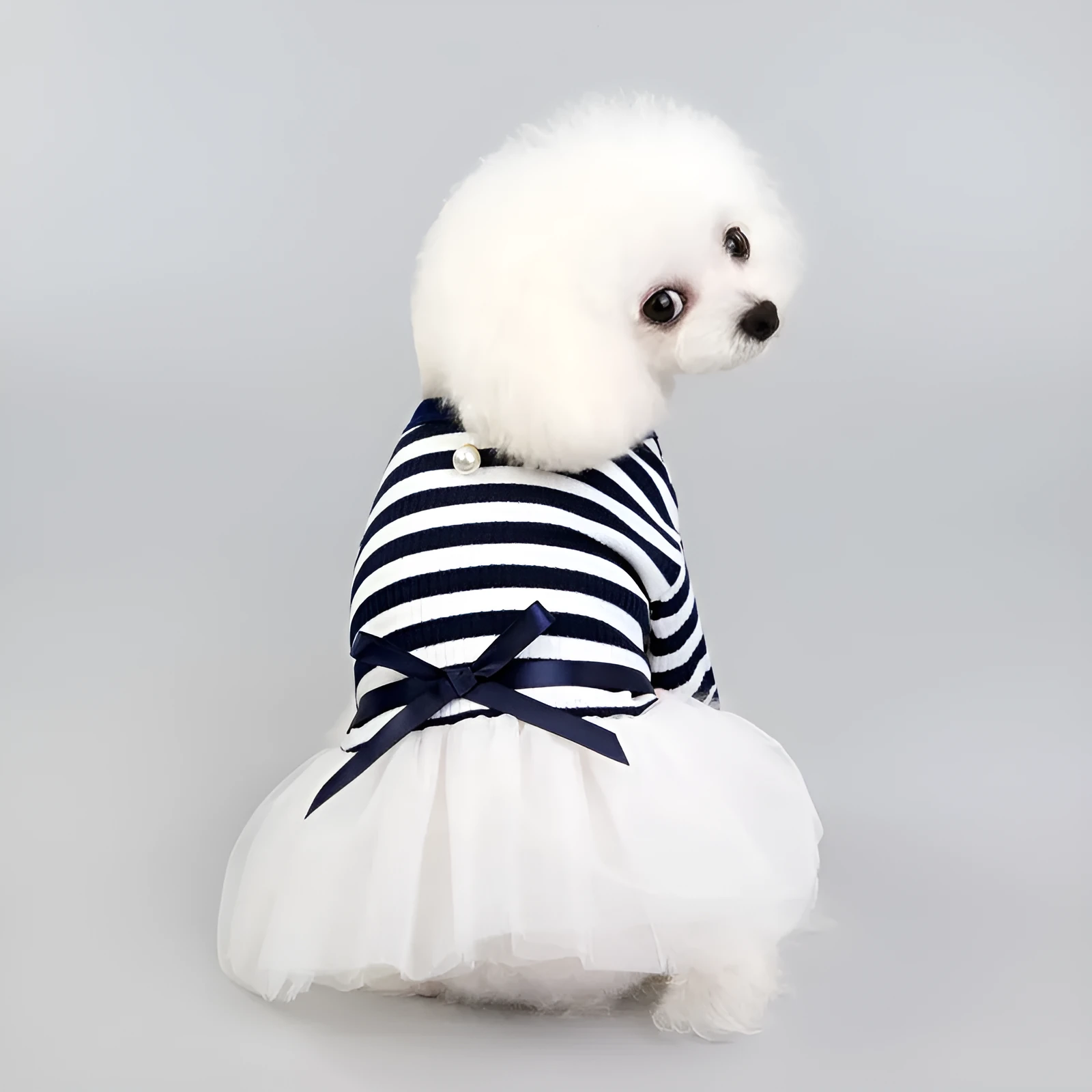 Bears Teddy cotton pet skirt for female dogs in coffee colour