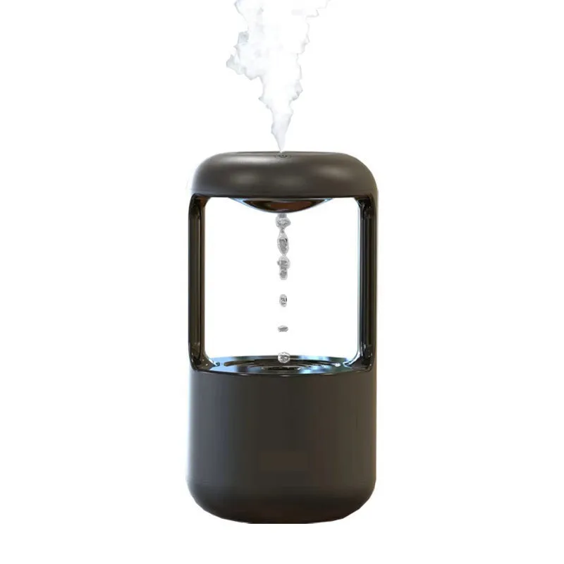 Home Fashion anti-gravity water drop humidifier in white plastic with USB cable
