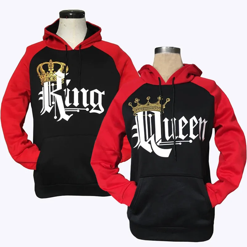Printed hooded couple sweatshirt in grey, polyester fibre, street hipster style, available in matching adult sizes