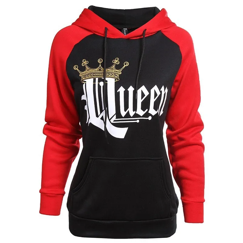 Printed hooded couple sweatshirt in grey, polyester fibre, street hipster style, available in matching adult sizes