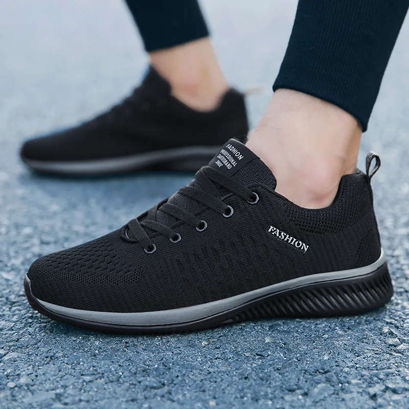 Men's running shoes 9088 black and red colourway with viscose sole and textile insole