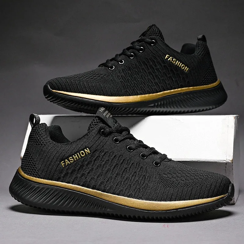 Men's running shoes 9088 black and red colourway with viscose sole and textile insole