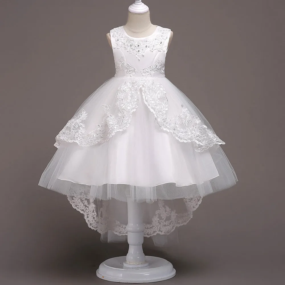 Girls princess dress in pink polyester with Class A safety, suitable for ages 3-8 years, sizes 110-170cm