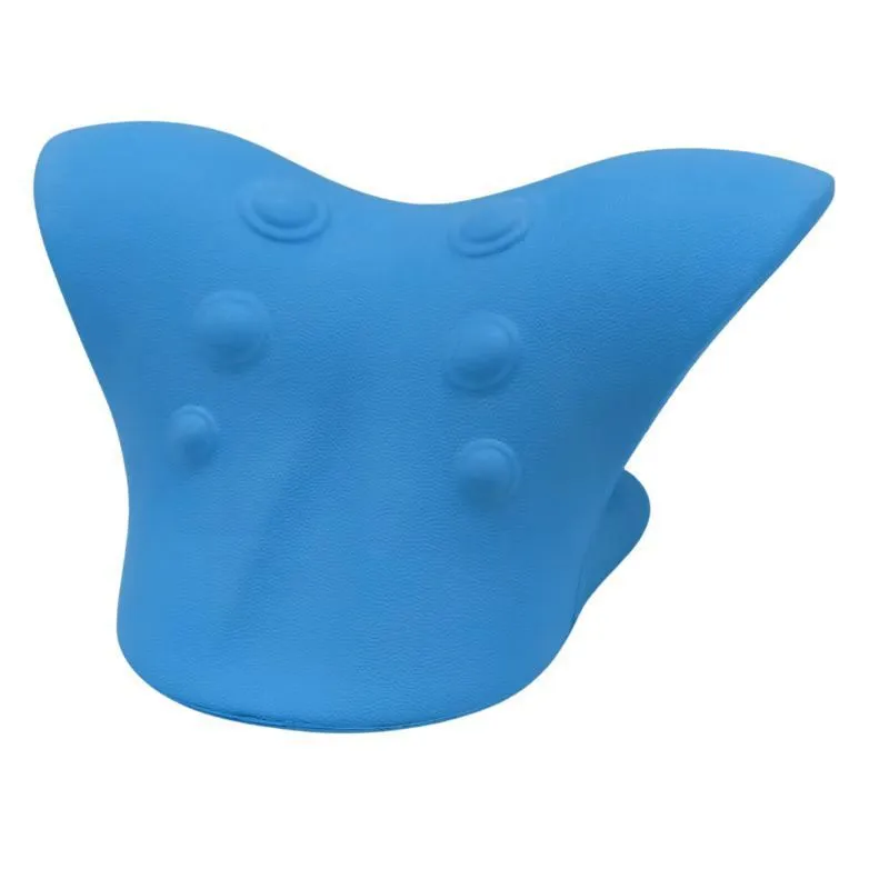 Cervical spine stretch gravity traction neck stretcher pillow in black foam for neck pain relief