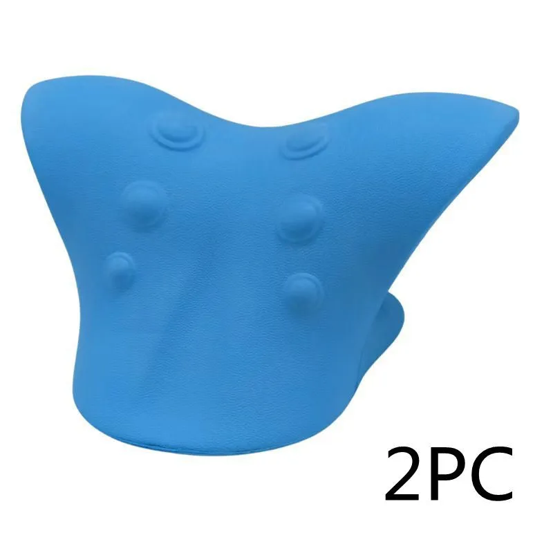 Cervical spine stretch gravity traction neck stretcher pillow in black foam for neck pain relief
