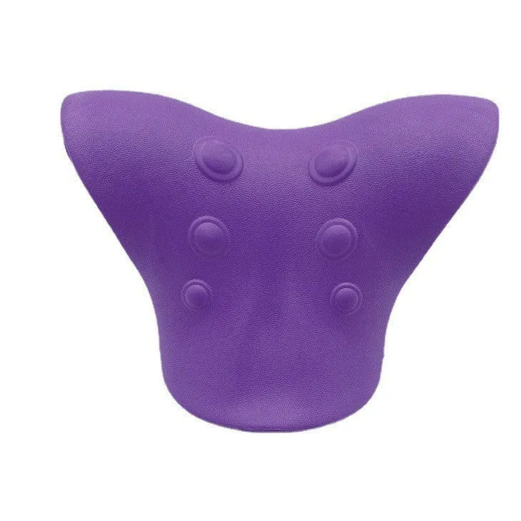 Cervical spine stretch gravity traction neck stretcher pillow in black foam for neck pain relief