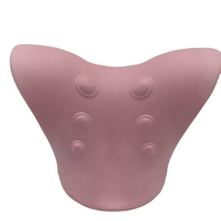 Cervical spine stretch gravity traction neck stretcher pillow in black foam for neck pain relief
