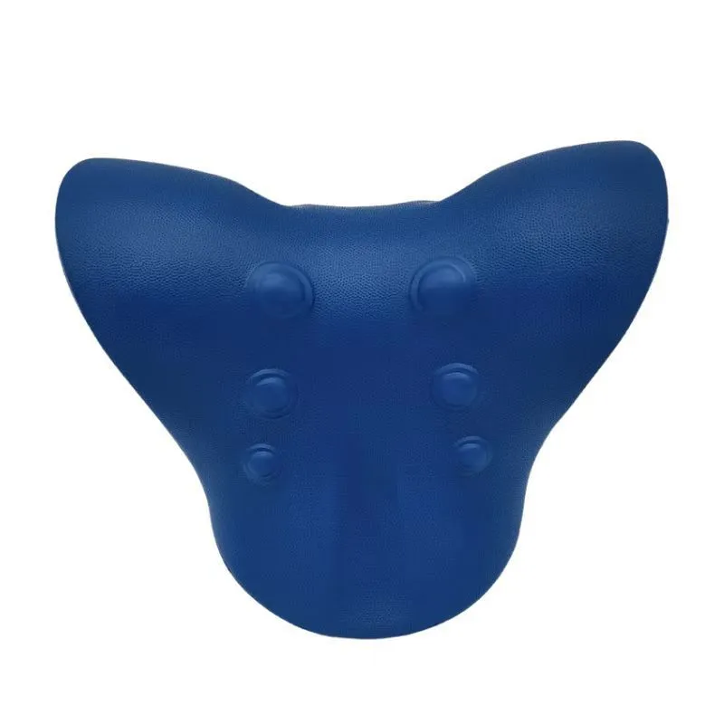 Cervical spine stretch gravity traction neck stretcher pillow in black foam for neck pain relief