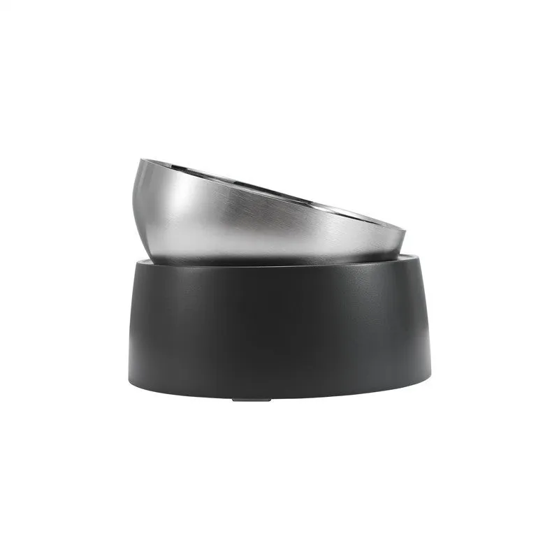 Stainless steel cat dog feeder bowl with electroplated ABS stand and bowl mat