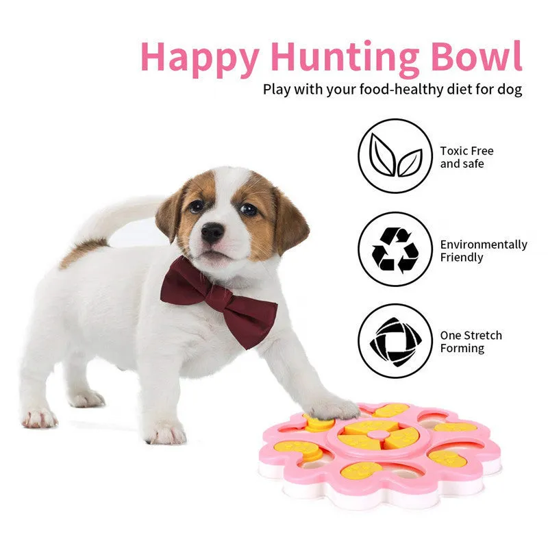 Blue PP plastic dog food tray with raised edges for containing pet food and water spills