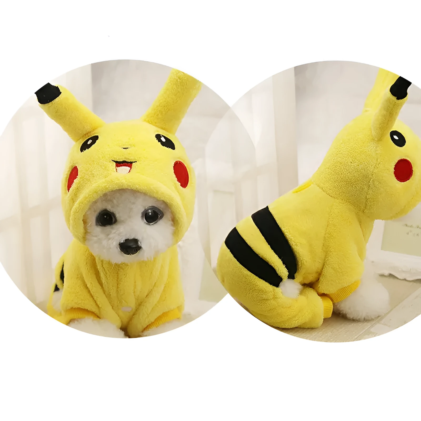 Fleece hoodie costume coat for cat or small dog in cartoon design