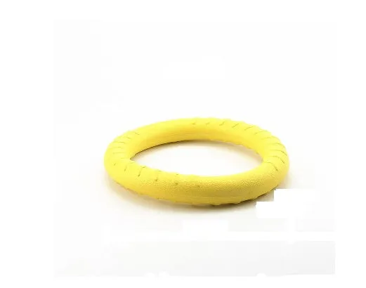 EVA interactive pet ball dog toy rubber frisbee pull ring for outdoor dog training exercise 22cm 28cm